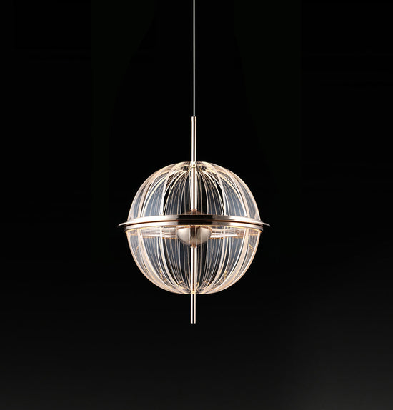 Carina Single Transparent Acrylic Gold Pendant Light Chandelier 30 Cm
