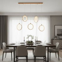Asena 5-Piece Acrylic Dining Table Top Led Pendant Light Chandelier