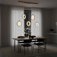 Asena 5-Piece Acrylic Dining Table Top Led Pendant Light Chandelier