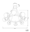 Nepal Platinum Eight Soft Glass Living Room Chandelier 80 Cm - Heka Lighting & Trading Limited