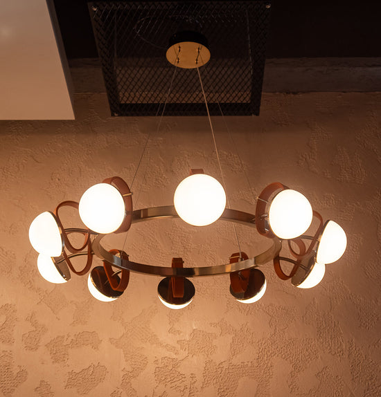 Nepal Platin On Soft Glass Living Room Chandelier 95 Cm