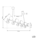 Nepal Platin On Soft Glass Dining Table Chandelier 120 Cm - Heka Lighting & Trading Limited