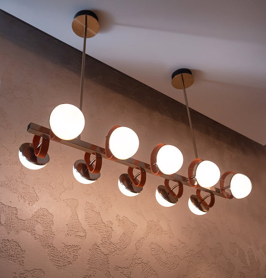 Nepal Platin On Soft Glass Dining Table Chandelier 120 Cm