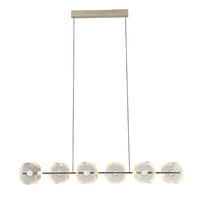 Üsküp 6-Piece Transparent Crystal Chrome Dining Table Chandelier - Heka Lighting & Trading Limited