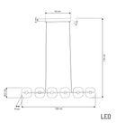 Üsküp 6-Piece Transparent Crystal Chrome Dining Table Chandelier - Heka Lighting & Trading Limited