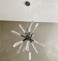Surinam Crystal Acrylic Nickel Chandelier - Heka Lighting & Trading Limited
