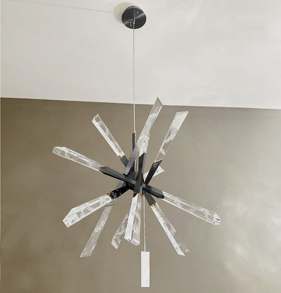 Surinam Crystal Acrylic Nickel Chandelier