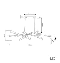 Surinam Crystal Acrylic Nickel Dining Table Top Chandelier - Heka Lighting & Trading Limited