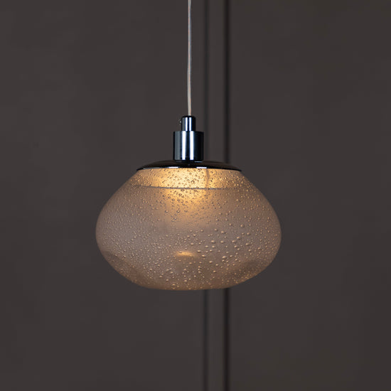 Odense Bubbly Soft Flat Glass Chrome Pendant Light Chandelier