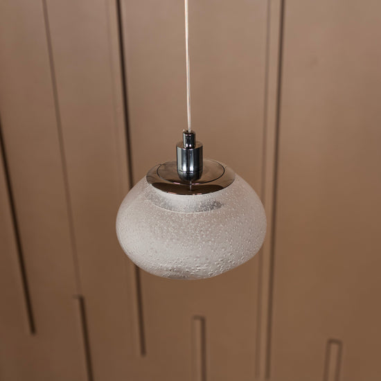 Odense Bubbly Soft Flat Glass Chrome Pendant Light Chandelier