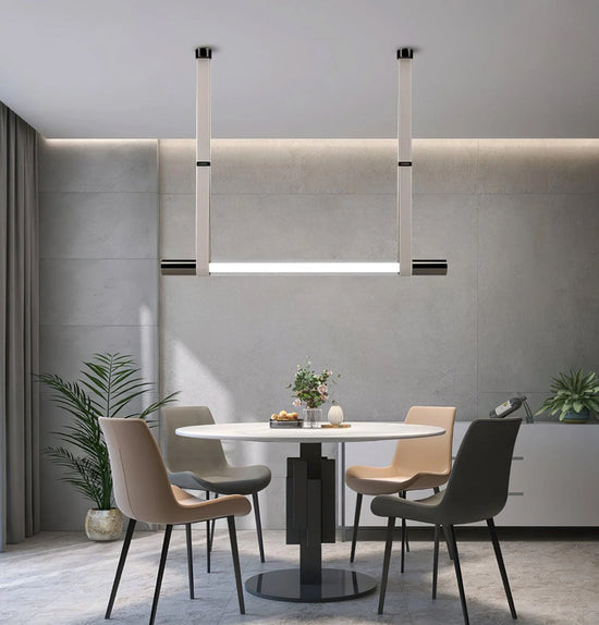 Lusaka Platinum Gray Leather Chandelier