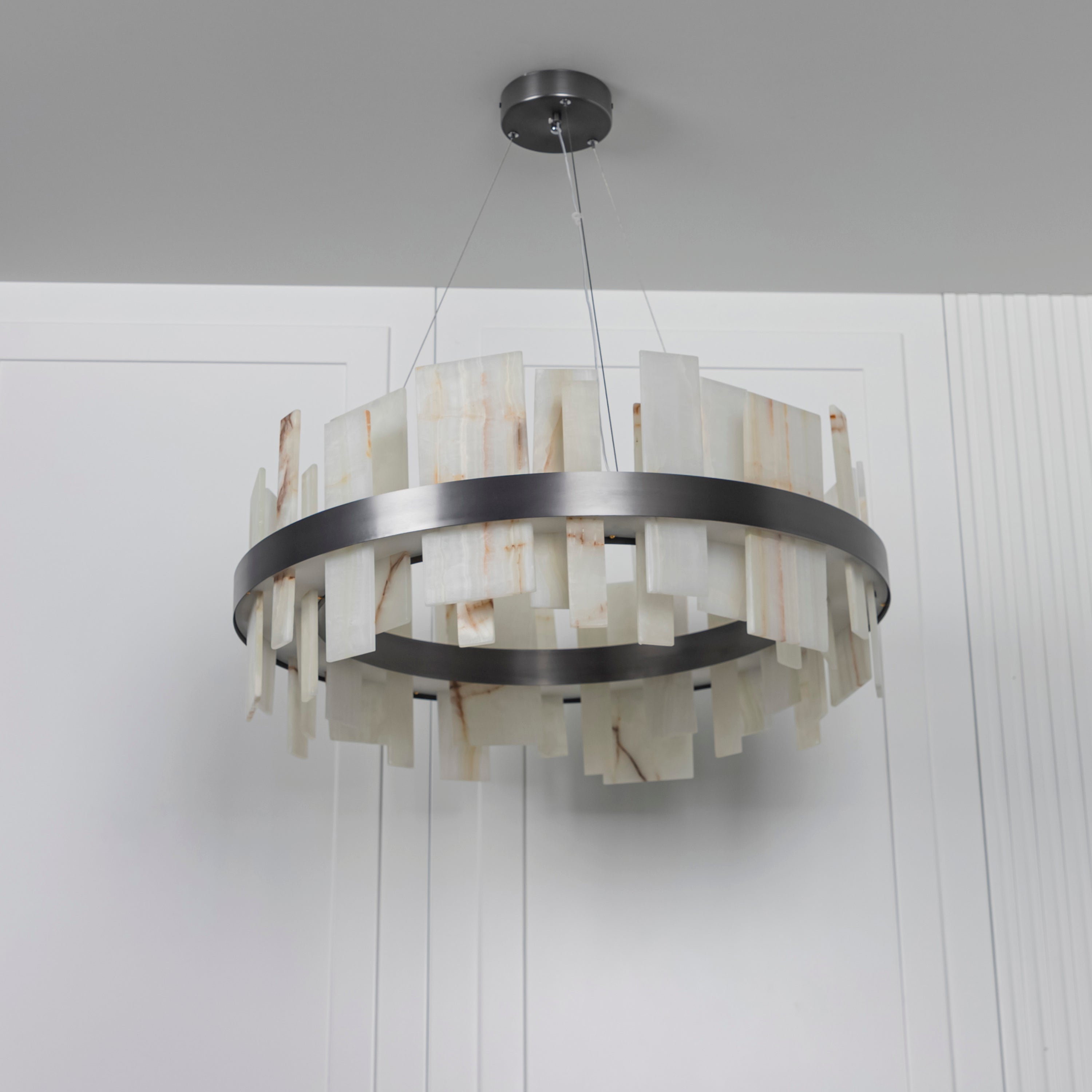 Ekho Marble Platinum Pendant Light Chandelier 80 Cm - Heka Lighting & Trading Limited