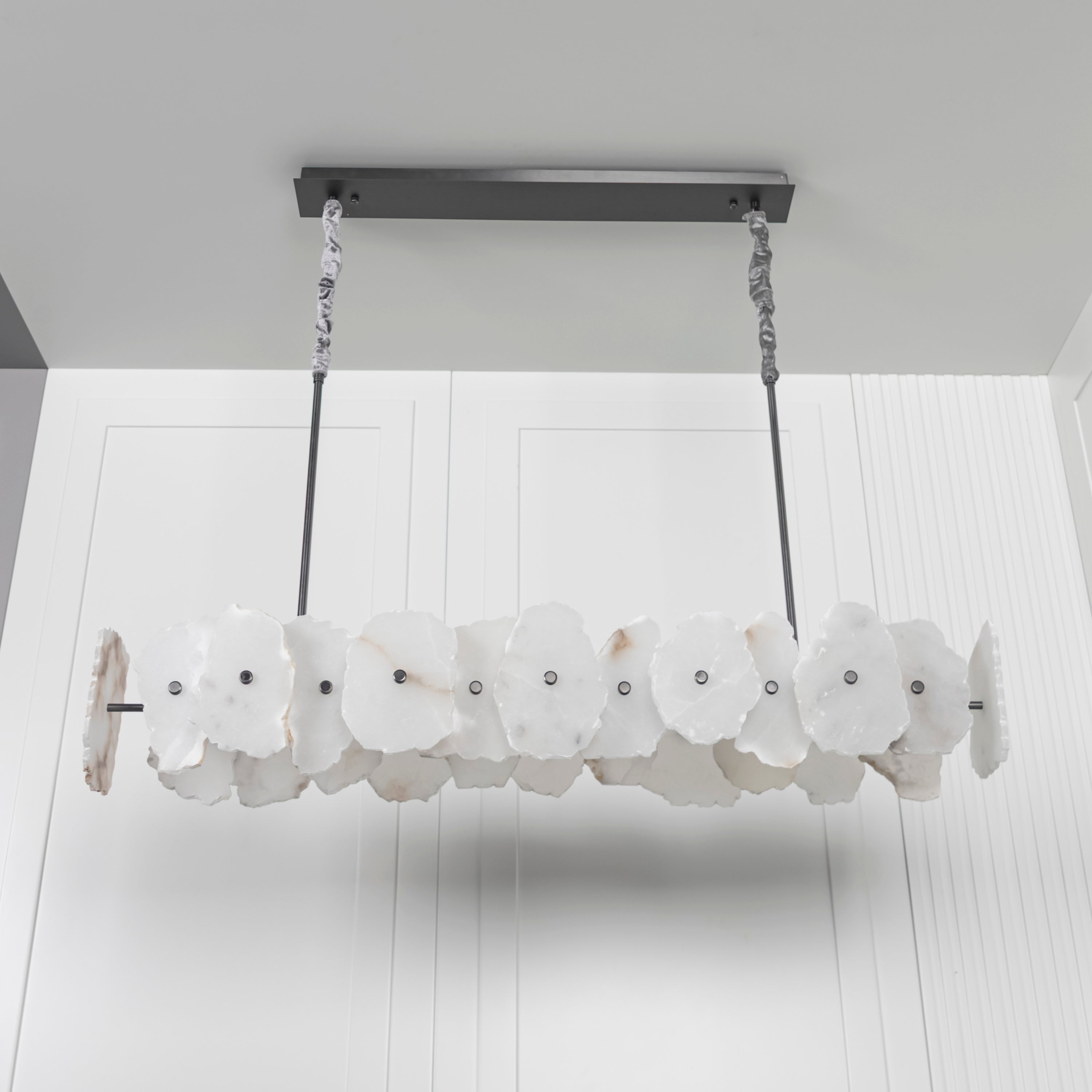 Anvers Marble Dining Table Platinum Chandelier | Modern Decorative Lighting For Homes & Hotels - Heka Lighting & Trading Limited