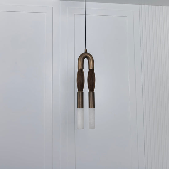 Pony Horse Hair Dark Antique Marble Pendant Light Small Chandelier