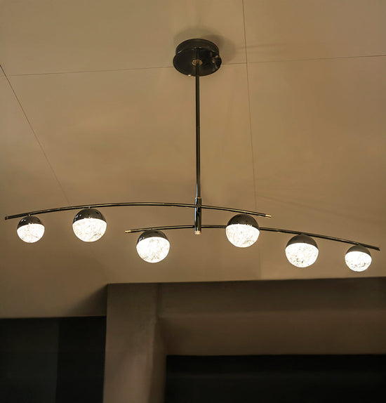 Lima 6's Transparent Acrylic Platinum Dining Table Chandelier