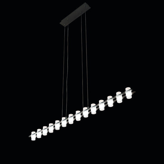 Panama 14-Piece Transparent Acrylic Black Dining Table Top Chandelier
