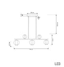 Bükreş 5-Piece Chrome Stainless Dining Table Chandelier - Heka Lighting & Trading Limited