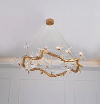 Peru Brass Transparent Swallow Glass Chandelier 100Cm - Heka Lighting & Trading Limited