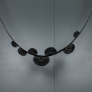 Labranda 7-Piece Smoked Glass Black Leather Belted Chandelier