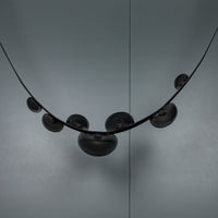 Labranda 7-Piece Smoked Glass Black Leather Belted Chandelier