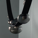Labranda 7-Piece Smoked Glass Black Leather Belted Chandelier