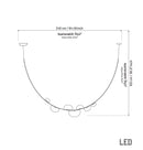 Technical line drawing of a curved LED light bar with dimension annotations showing a width of 240 cm (94.49 inches) and a height of 100 cm (39.