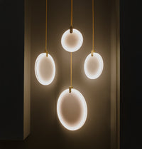Aspendos Single Antique Marble Led Pendant Light Chandelier 20 Cm - Heka Lighting & Trading Limited