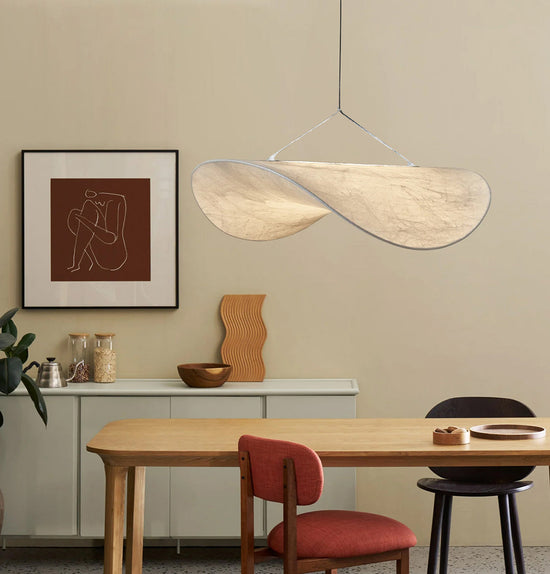Galaxy Soft Touch White Dalga Pendant Light Chandelier 100 Cm