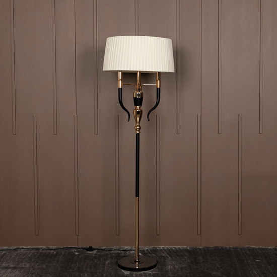 Torino Gold-Black Three Arm Floor Lamp