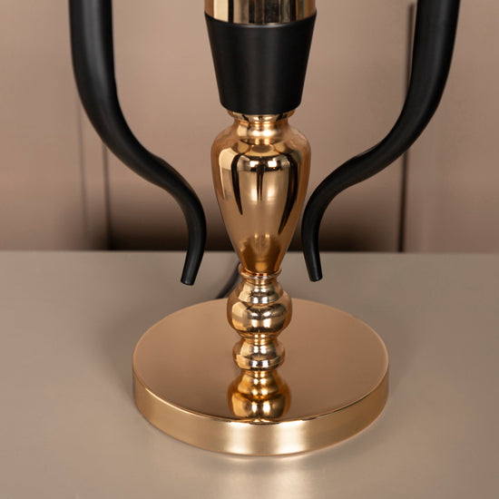 Torino Gold-Black Three Arm Lampshade