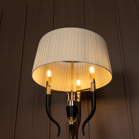 Torino Gold-Black Three Arm Floor Lamp