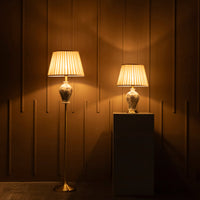 Kerava Antique Cream Porcelain Floor Lamp - Heka Lighting & Trading Limited