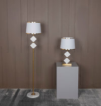 Ponzan White Marble Antique Floor Lamp | Modern Decorative Lighting For Homes & Hotels - Heka Lighting & Trading Limited