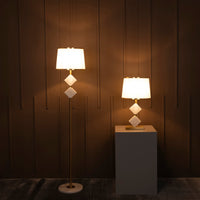 Ponzan White Marble Antique Floor Lamp | Modern Decorative Lighting For Homes & Hotels - Heka Lighting & Trading Limited