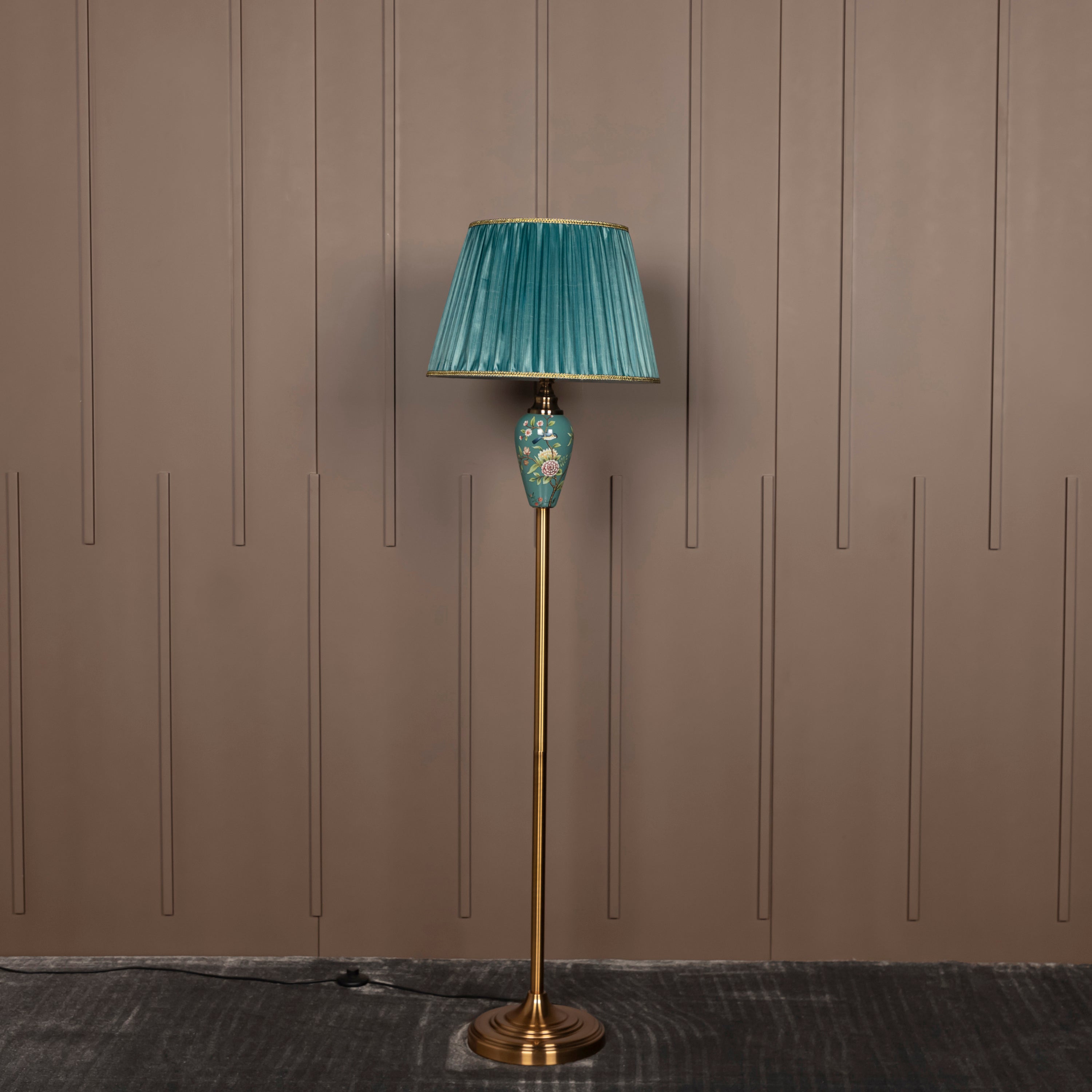 Debre Dark Antique Green Porcelain Floor Lamp - Heka Lighting & Trading Limited