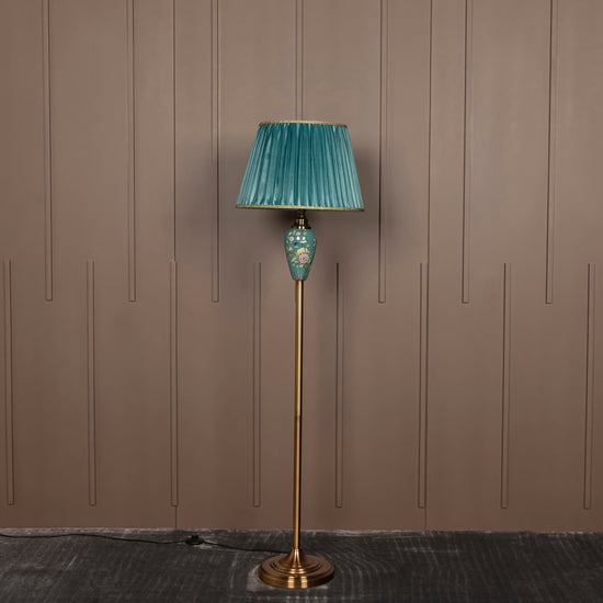 Debre Dark Antique Green Porcelain Floor Lamp