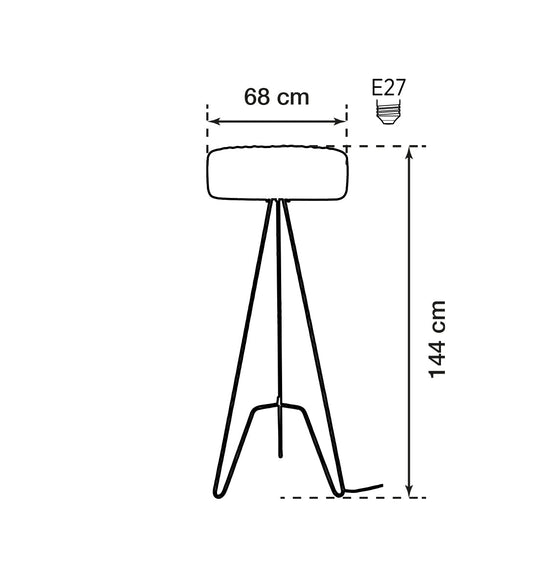 Mimosa Soft Touch White Three-Legged Floor Lamp 68 Cm