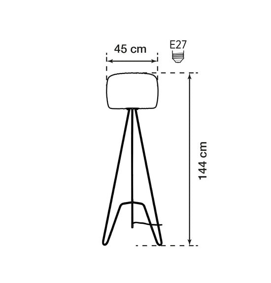 Mimosa Soft Touch White Three-Legged Floor Lamp 45 Cm