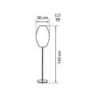 Mimosa Soft Touch White Ellipse Floor Lamp 30 Cm - Heka Lighting & Trading Limited