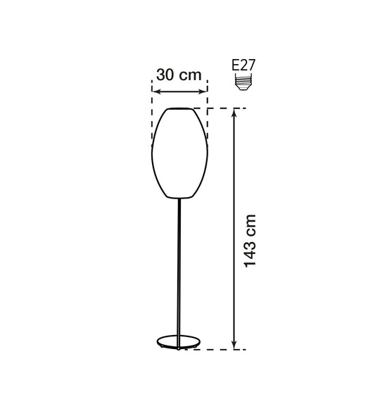 Mimosa Soft Touch White Ellipse Floor Lamp 30 Cm