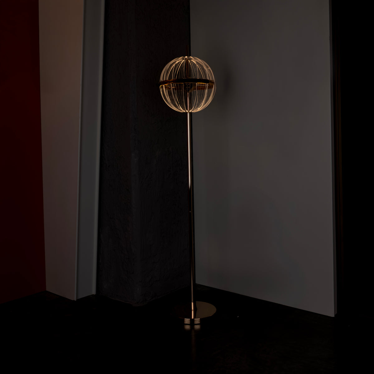 Carina Globe Transparent Acrylic Gold Floor Lamp 33 Cm