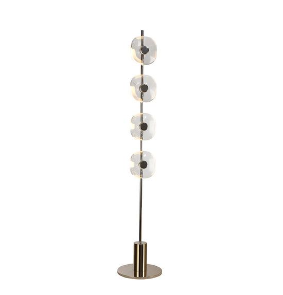 Üsküp 4-Piece Transparent Crystal Chrome Floor Lamp