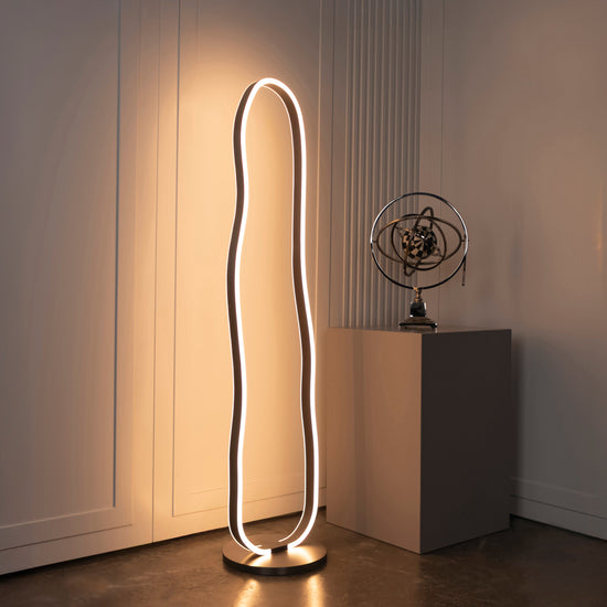Marsis Stainless Platinum Floor Lamp | Modern Decorative Lighting For Homes & Hotels