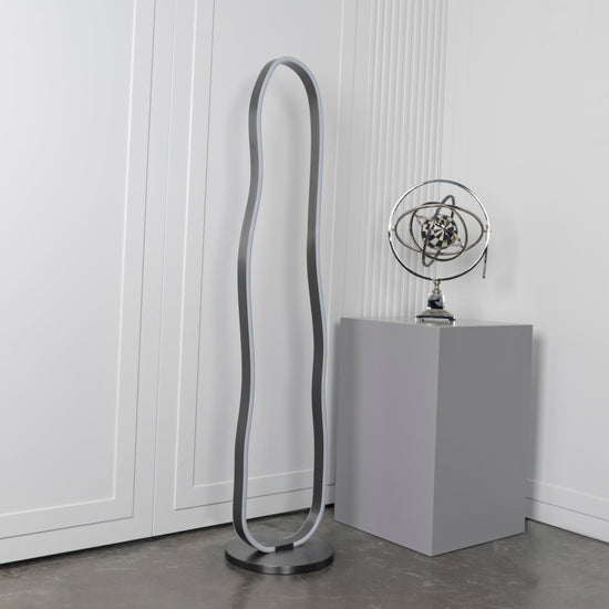 Marsis Stainless Platinum Floor Lamp | Modern Decorative Lighting For Homes & Hotels