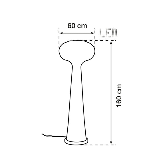 Mimosa Soft Touch White Mushroom Floor Lamp 60 Cm