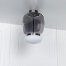 Salvador Smoked & White Glass Platinum Plafonier 40Cm - Heka Lighting & Trading Limited