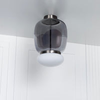 Salvador Smoked & White Glass Platinum Plafonier 40Cm - Heka Lighting & Trading Limited