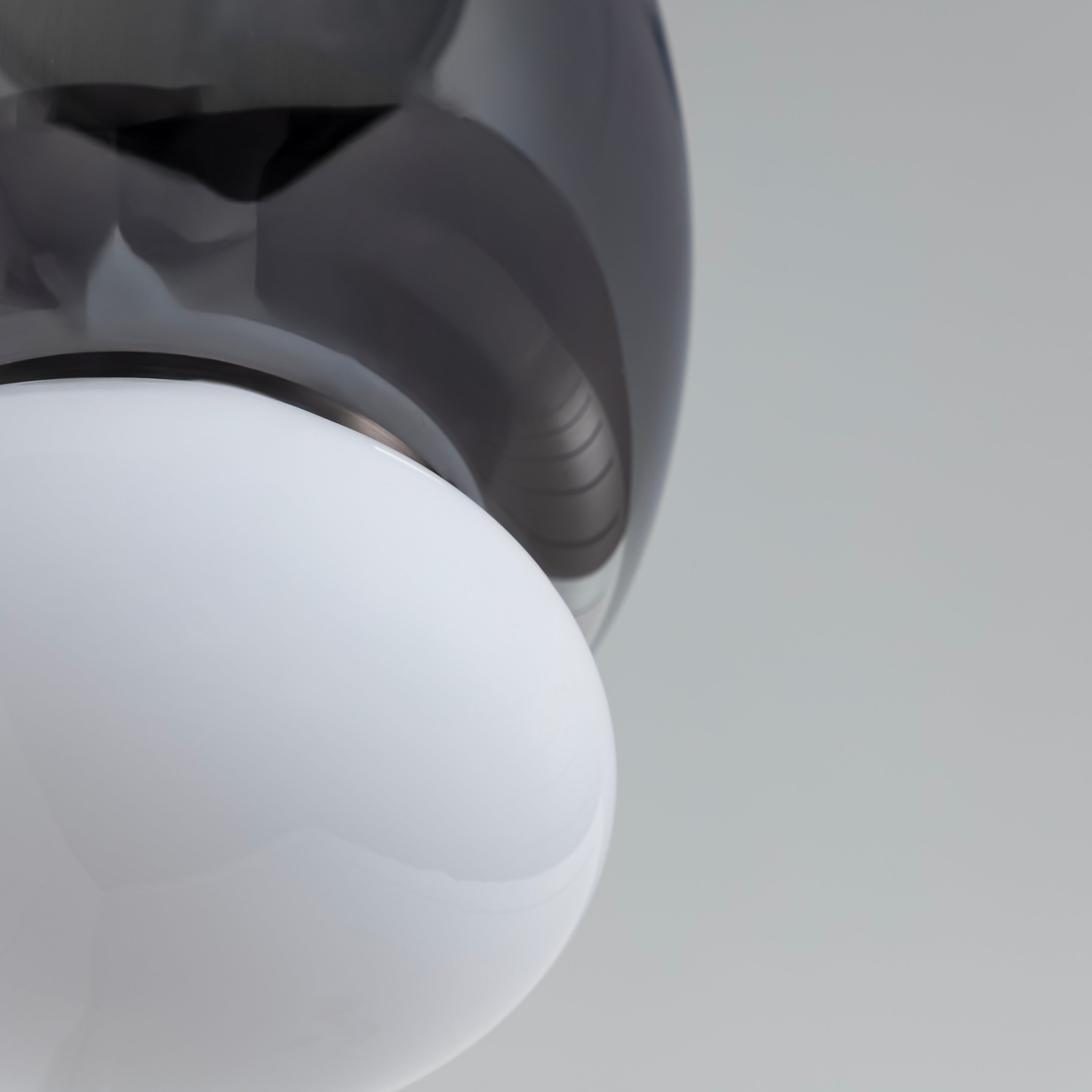 Salvador Smoked & White Glass Platinum Plafonier 40Cm - Heka Lighting & Trading Limited