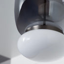 Salvador Smoked & White Glass Platinum Plafonier 40Cm - Heka Lighting & Trading Limited