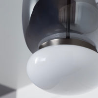 Salvador Smoked & White Glass Platinum Plafonier 40Cm - Heka Lighting & Trading Limited